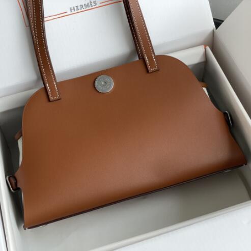 【エルメス HERMES】タブリエ セリエ ハンドバッグ ゴールデンブラウン/シルバー金具（100％マシン）